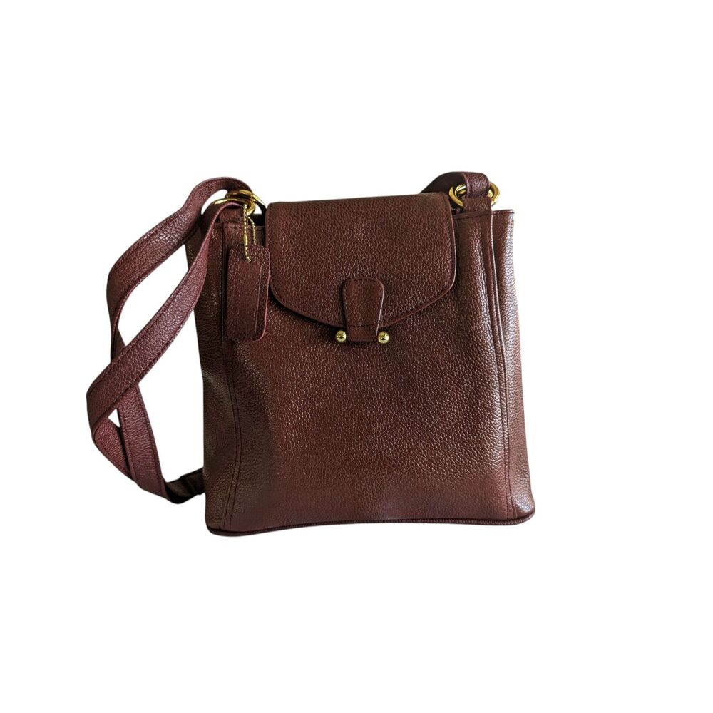 Worthington Pebbled Faux Leather Crossbody Bag Gold Hardware Flap Purse